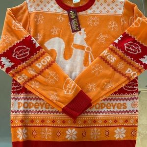 Popeyes Brand ugly Christmas sweater